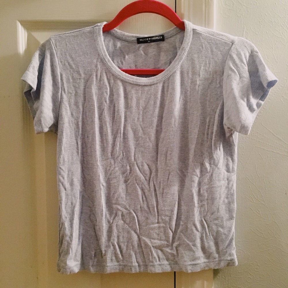 Brandy Melville light blue T-shirt cropped.
